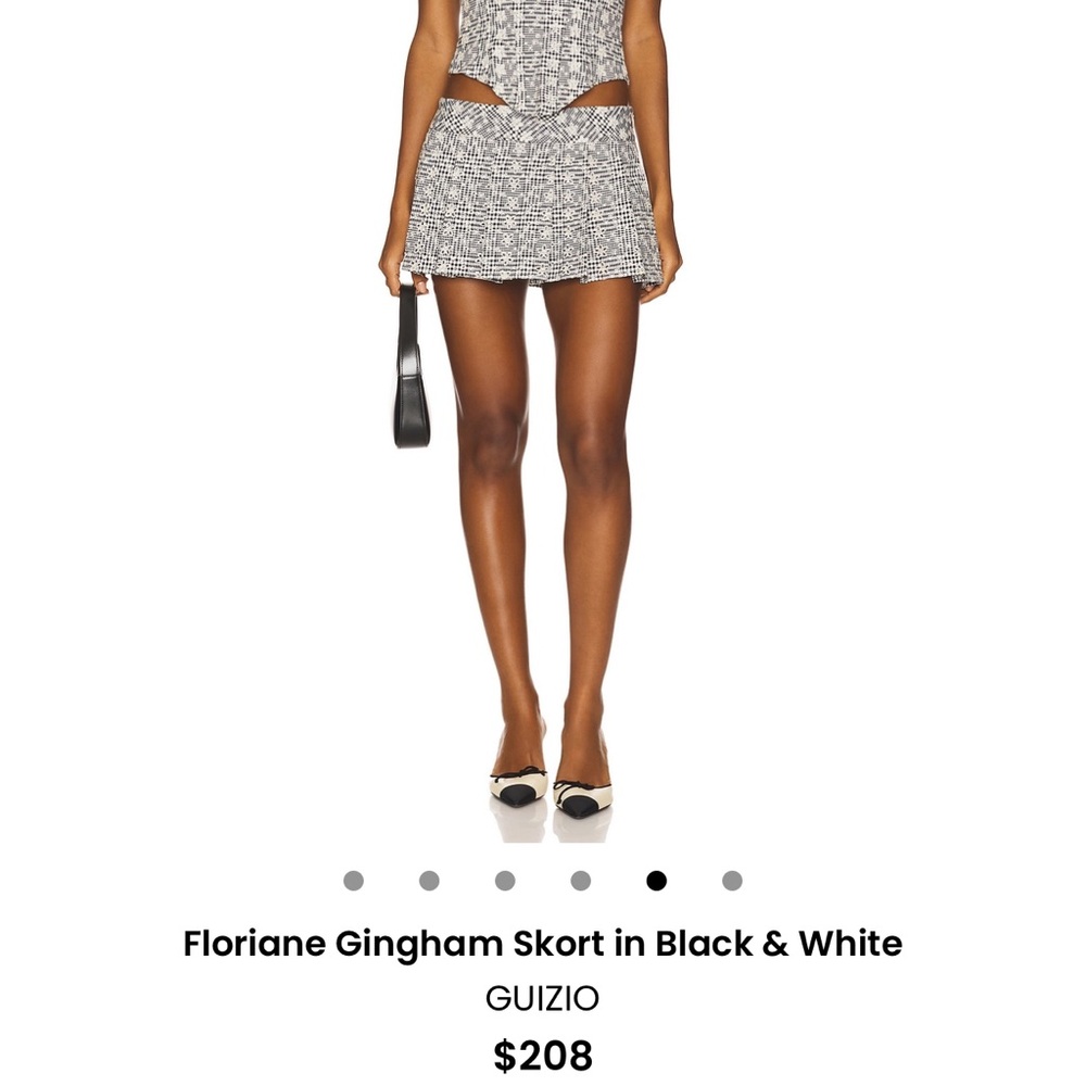 Danielle Guizio Black and White Gingham Skort